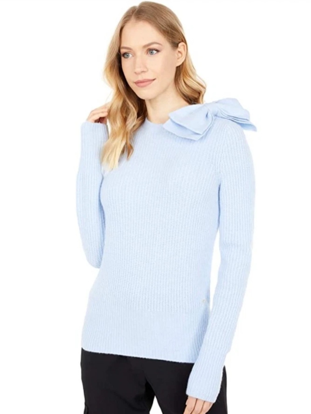 $225 Ted Baker- DAIZZY- Knit Sweater w/ removable bow - EUC